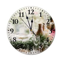 yanfind Fashion PVC Wall Clock Banquet Beverage Candle Celebrate Crystal Cutlery Daylight Decor Decorate Decoration Design Mute Suitable Kitchen Bedroom Decorate Living Room
