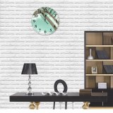 yanfind Fashion PVC Wall Clock Abstract Architecture Building City Clear Cloudy Complex Construction Contemporary Crossbar Design Mute Suitable Kitchen Bedroom Decorate Living Room
