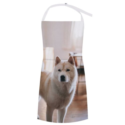 yanfind Custom aprons Adorable Akita Inu Calm Creature Curious Cute Daytime Delicate Dog Fauna white white-style1 70×80cm