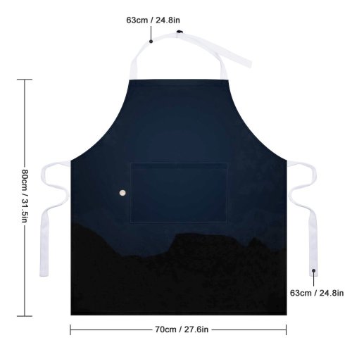yanfind Custom aprons Lunar Planet Landscape Halloween Night Dark Circular white white-style1 70×80cm