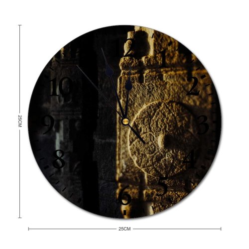 yanfind Fashion PVC Wall Clock Abstract Aged Architecture Blurred Building Carve Construction Corrosion Decay Decorative Design Mute Suitable Kitchen Bedroom Decorate Living Room