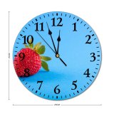 yanfind Fashion PVC Wall Clock Berry Delicious Focus Freshness Fruit Healthy Juicy Leaf Ripe Mute Suitable Kitchen Bedroom Decorate Living Room