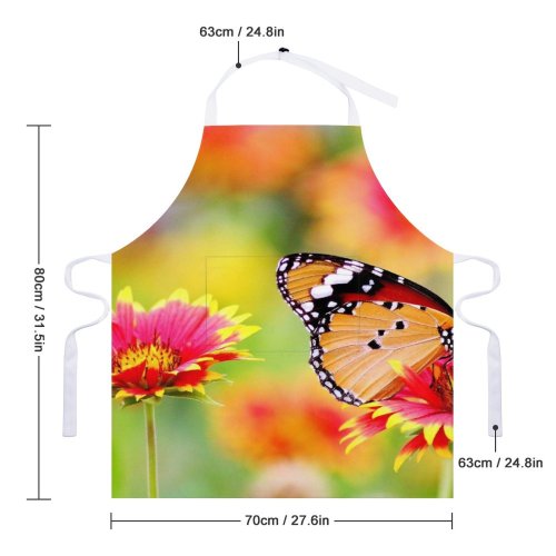 yanfind Custom aprons 4k Bloom Blooming Butterfly Delicate Desktop Flower Garden Flowers Focus white white-style1 70×80cm