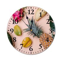 yanfind Fashion PVC Wall Clock Antioxidant Appetizing Beige Big Carambola Delectable Delicious Dessert Detox Diet Fruit Mute Suitable Kitchen Bedroom Decorate Living Room