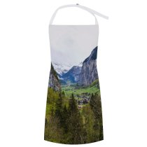 yanfind Custom aprons Admire Alpine Altitude Breathtaking Cascade Cliff Cloudy Coniferous Countryside Destination Evergreen Forest white white-style1 70×80cm