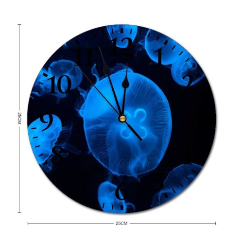 yanfind Fashion PVC Wall Clock Aqua Blink Clean Clear Colorful Creature Danger Dark Deep Depth Mute Suitable Kitchen Bedroom Decorate Living Room
