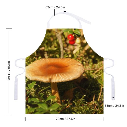 yanfind Custom aprons Mushroom Berry Berries Forest Litter Grass Poland Autumn Fall white white-style1 70×80cm