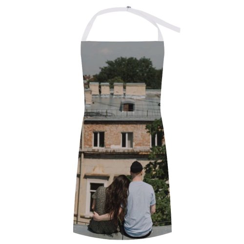 yanfind Custom aprons Affection Anonymous Architecture Building City Cityscape Space Couple Date District Embracing Enjoying white white-style1 70×80cm