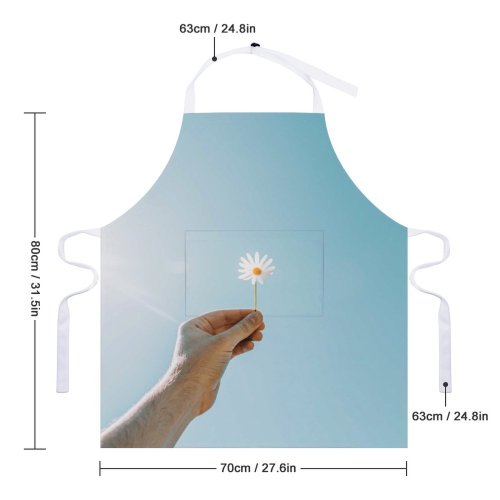 yanfind Custom aprons Arm Beautiful Flower Daisy Delicate Faceless Light Oxeye white white-style1 70×80cm