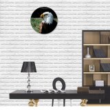 yanfind Fashion PVC Wall Clock Avian Bald Eagle Beak Bird Prey Feather Plumage Wildlife Mute Suitable Kitchen Bedroom Decorate Living Room