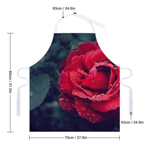 yanfind Custom aprons 4k Beautiful Flower Flowers Bloom Blooming Damp Delicate Dew Dewdrops Leaves white white-style1 70×80cm