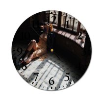 yanfind Fashion PVC Wall Clock Aged Anonymous Architecture Banister Damaged Light Fashion Female Flight Stairs Grungy Handrail Mute Suitable Kitchen Bedroom Decorate Living Room