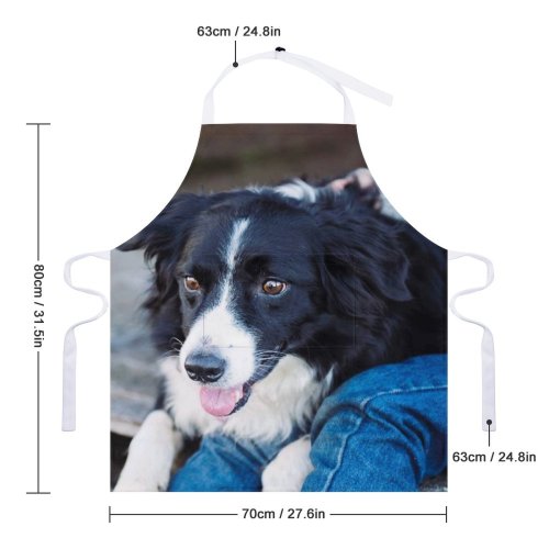 yanfind Custom aprons Adorable Portrait Cute Jeans Depth Field Dog Eyes Focus Furry white white-style1 70×80cm