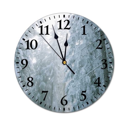 yanfind Fashion PVC Wall Clock Beauty Botany Branch Breathtaking Coniferous Daytime Dry Evergreen Fog Forest Grow Growth Mute Suitable Kitchen Bedroom Decorate Living Room