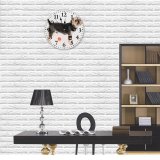 yanfind Fashion PVC Wall Clock Active Adorable Ball Calm Care Creature Curious Cute Dog Fauna Fluff Mute Suitable Kitchen Bedroom Decorate Living Room