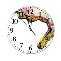 yanfind Fashion PVC Wall Clock Art Wave Abstract Motion Creativity Decoration Flow Rainbow Artistic Smooth Liquidity Mute Suitable Kitchen Bedroom Decorate Living Room