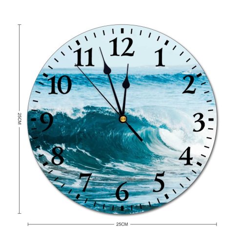 yanfind Fashion PVC Wall Clock Aqua Beach Sky Breathtaking Cloudless Daytime Destination Endless Energy Foam Mute Suitable Kitchen Bedroom Decorate Living Room