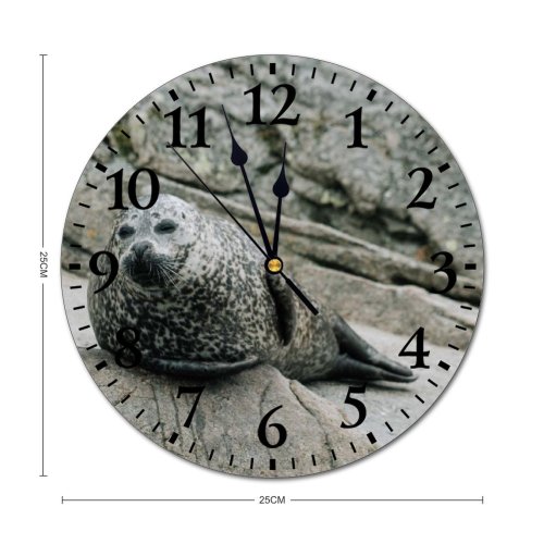 yanfind Fashion PVC Wall Clock Big Biology Boulder Calm Creature Danger Ecosystem Fauna Flipper Fluff Formation Fur Mute Suitable Kitchen Bedroom Decorate Living Room