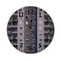 yanfind Fashion PVC Wall Clock Accommodation Apartment Architecture Area Balcony Building City Cityscape Construction Daylight Daytime Design Mute Suitable Kitchen Bedroom Decorate Living Room