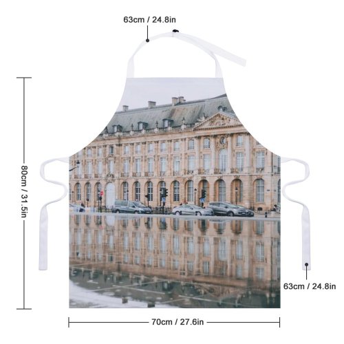 yanfind Custom aprons Aged Ancient Arched Architecture Bordeaux Building Car Chimney City Space Daylight District white white-style1 70×80cm