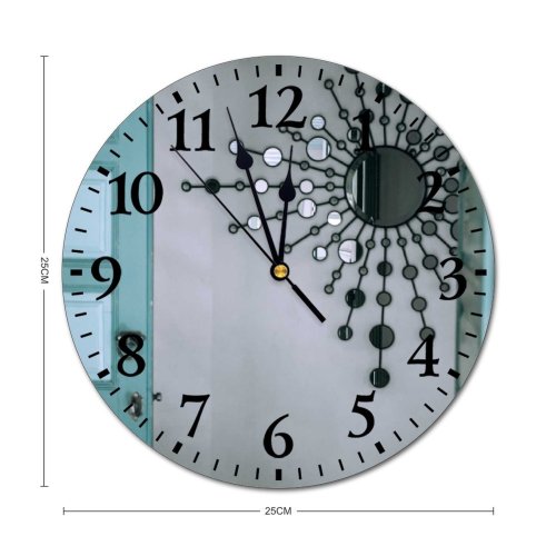 yanfind Fashion PVC Wall Clock Beam Building Contemporary Creative Daylight Decor Decoration Decorative Design Different Door Form Mute Suitable Kitchen Bedroom Decorate Living Room