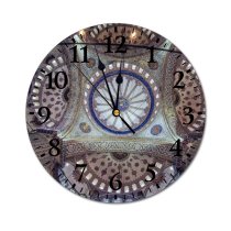 yanfind Fashion PVC Wall Clock Arch Architecture Art Cathedral Ceiling Church Classic Column Complex Construction Creative Mute Suitable Kitchen Bedroom Decorate Living Room
