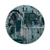 yanfind Fashion PVC Wall Clock Abandoned Aged Architecture Barrier Building Cabin Combination Construction Corrosion Creepy Destruct Detail Mute Suitable Kitchen Bedroom Decorate Living Room
