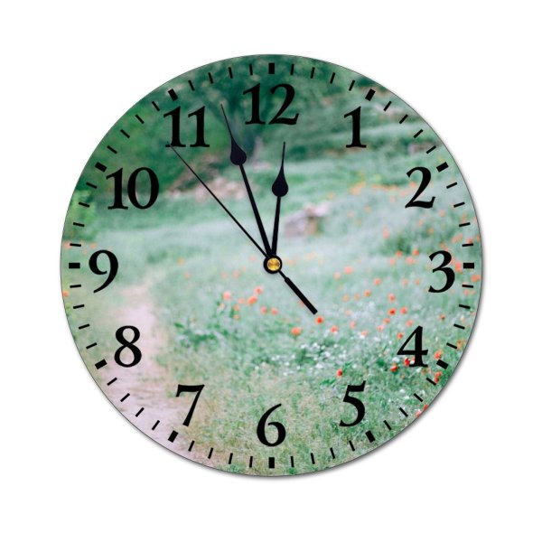 yanfind Fashion PVC Wall Clock Aroma Aromatic Bloom Blurred Botanic Botany Colorful Countryside Delicate Field Flora Mute Suitable Kitchen Bedroom Decorate Living Room