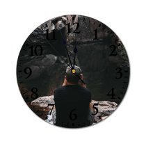 yanfind Fashion PVC Wall Clock Admire Alone Anonymous Calm Canyon Casual Cliff Couple Destination Discovery Explore Mute Suitable Kitchen Bedroom Decorate Living Room