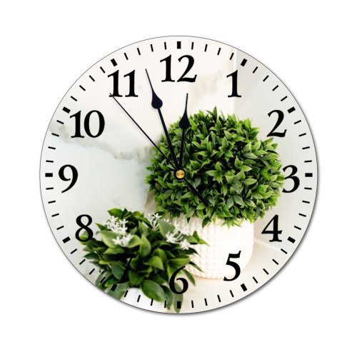 yanfind Fashion PVC Wall Clock Bloom Botanic Botany Buxus Sempervirens Box Cultivate Decor Decoration Delicate Mute Suitable Kitchen Bedroom Decorate Living Room