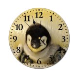 yanfind Fashion PVC Wall Clock Antarctic Antarctica Bird Cute Emperor Penguin Fur Isolated Polar Snow Wild Mute Suitable Kitchen Bedroom Decorate Living Room