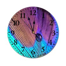 yanfind Fashion PVC Wall Clock Art Texture Abstract Design Creativity Coloring Artistic Stripe Motley Mute Suitable Kitchen Bedroom Decorate Living Room