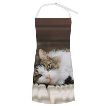 yanfind Custom aprons Adorable Attentive Blurred Calm Carnivore Cat Charming Comfort Concentrate Cute Enjoy white white-style1 70×80cm