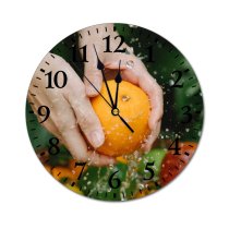 yanfind Fashion PVC Wall Clock Antioxidant Assorted Blurred Citrus Crop Delicious Diet Female Foliage Fruit Mute Suitable Kitchen Bedroom Decorate Living Room
