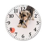 yanfind Fashion PVC Wall Clock Active Adorable Ball Calm Creature Curious Dog Floor Friend Friendly Mute Suitable Kitchen Bedroom Decorate Living Room