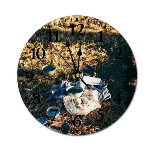 yanfind Fashion PVC Wall Clock Art Bag Ceramic Clay Clayware Craft Craftsmanship Create Crockery Daytime Dishware Mute Suitable Kitchen Bedroom Decorate Living Room