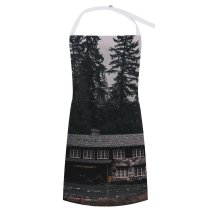 yanfind Custom aprons Architecture Atmosphere Breathtaking Building Chimney Cloudy Coniferous Construction Evening Evergreen Exterior Facade white white-style1 70×80cm