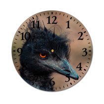 yanfind Fashion PVC Wall Clock Bird Beak Face Portrait Outdoors Wildlife Ostrich Feather Neck Poultry Emu Mute Suitable Kitchen Bedroom Decorate Living Room