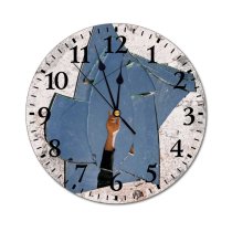 yanfind Fashion PVC Wall Clock Abstract Acute Anonymous Broken Cement Concept Crack Creative Crop Damage Design Detail Mute Suitable Kitchen Bedroom Decorate Living Room