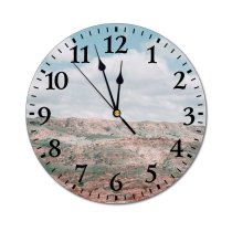 yanfind Fashion PVC Wall Clock Admire Altitude Amazing Sky Breathtaking Cliff Cloudy Destination Erosion Explore Formation Geology Mute Suitable Kitchen Bedroom Decorate Living Room