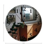 yanfind Fashion PVC Wall Clock Apartment Home Cabinet Cupboard Decor Decoration Decorative Detail Dwell Floor Flora Flower Mute Suitable Kitchen Bedroom Decorate Living Room