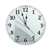 yanfind Fashion PVC Wall Clock Abstract Architecture Building Ceiling Classic Construction Contemporary Corridor Creative Curve Design Empty Mute Suitable Kitchen Bedroom Decorate Living Room