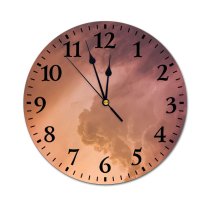 yanfind Fashion PVC Wall Clock Abstract Amazing Atmosphere Breathtaking Calm Cloud Cloudy Colorful Space Cumulonimbus Destination Mute Suitable Kitchen Bedroom Decorate Living Room