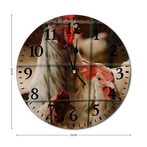yanfind Fashion PVC Wall Clock Barn Bird Chicken Coop Cock Cockerel Farm Farming Fowl Hen Hencoop Henhouse007 Mute Suitable Kitchen Bedroom Decorate Living Room