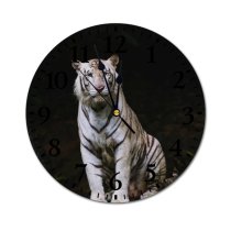 yanfind Fashion PVC Wall Clock Attentive Calm Carnivore Chordate Concentrate Space Dangerous Daylight Dry Fauna Felidae Mute Suitable Kitchen Bedroom Decorate Living Room