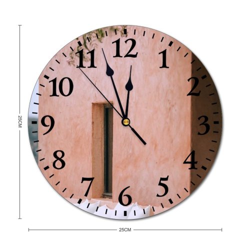 yanfind Fashion PVC Wall Clock Aged Architecture Bench Branch Building Construction Cushion District Dwell Estate Exterior Mute Suitable Kitchen Bedroom Decorate Living Room