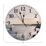 yanfind Fashion PVC Wall Clock Boats City Cityscape Istanbul Ocean Sea Sky Mute Suitable Kitchen Bedroom Decorate Living Room