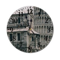yanfind Fashion PVC Wall Clock Aged Architecture Attract Basilica Building Cathedral Catholic Church Column Construction Decor Mute Suitable Kitchen Bedroom Decorate Living Room
