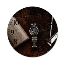yanfind Fashion PVC Wall Clock Accessory Arrangement Assorted Classic Concept Decor Detail From Above Harmonica High Instrument Mute Suitable Kitchen Bedroom Decorate Living Room