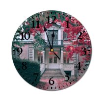 yanfind Fashion PVC Wall Clock Accommodation Aged Architecture Balcony Botany Branch Building Bush Construction Cottage Design Mute Suitable Kitchen Bedroom Decorate Living Room